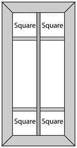 Six lite mitered glass cabinet door (Version 1)